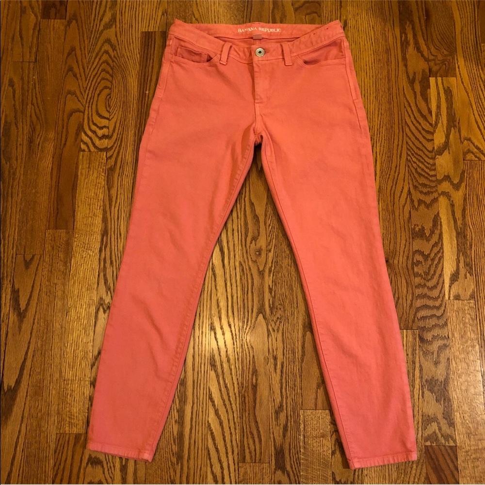 Banana Republic Sun Glow Orange Skinny Ankle Jeans - Picture 3 of 8